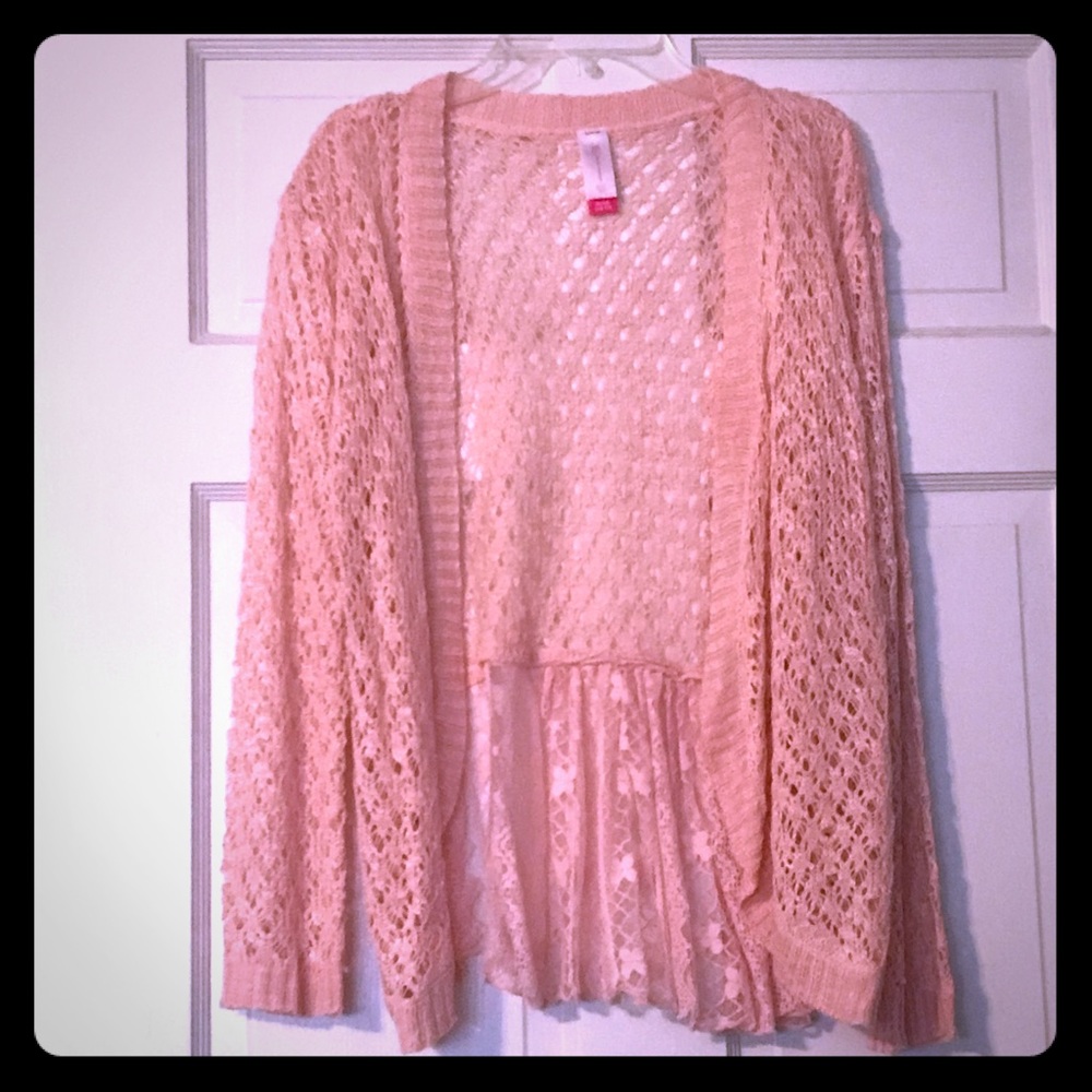 Pink sweater cardigan